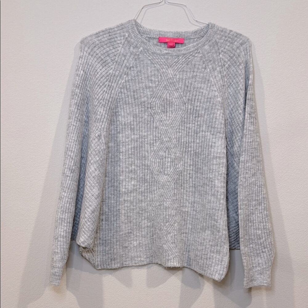 NWT‎ Lilly Pulitzer Arienza Dolman Heathered Lunar Gray Knit Sweater Size XXS